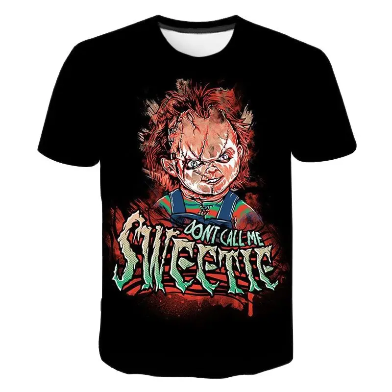 

2023 New Chucky Summer Men 3D Printed Harajuku T Shirts Fashion Men's Wear Casual Short Sleeve Cool Crewneck Breathable Top Tee