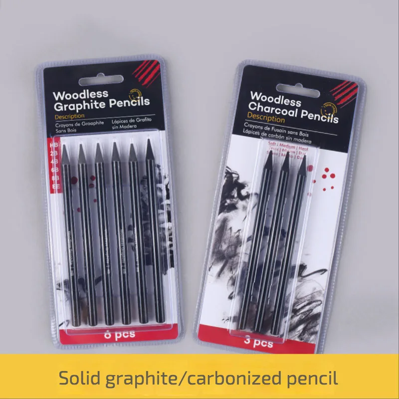 Set Soft Medium Hard Charcoal Full Charcoal Carbon Drawing Sketch Charcoal Solid Core Graphite Pencil