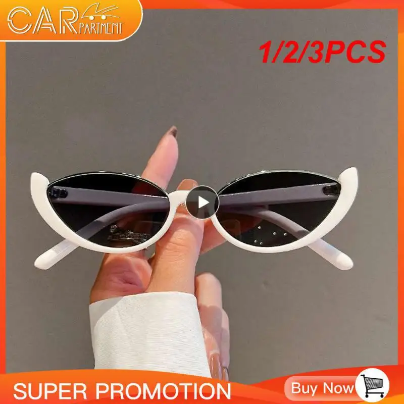 

1/2/3PCS New Small Cat Eye Sunglasses Women Men Trendy Vintage Shades Eyewear Fashion Driving Cycling Sunglasses Half-frame Sun