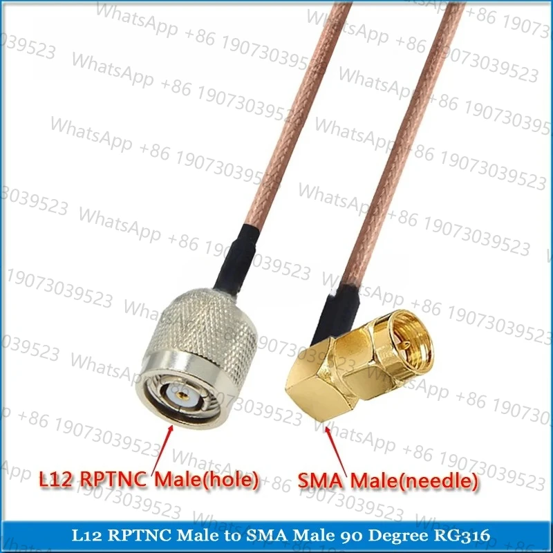 Фото L12 RPTNC RP-TNC к SMA Male RP-SMA RPSMA Прямоугольный 90 градусов к RPTNC 50 Ом Перемычка с косичкой RG316 Коаксиальный №2