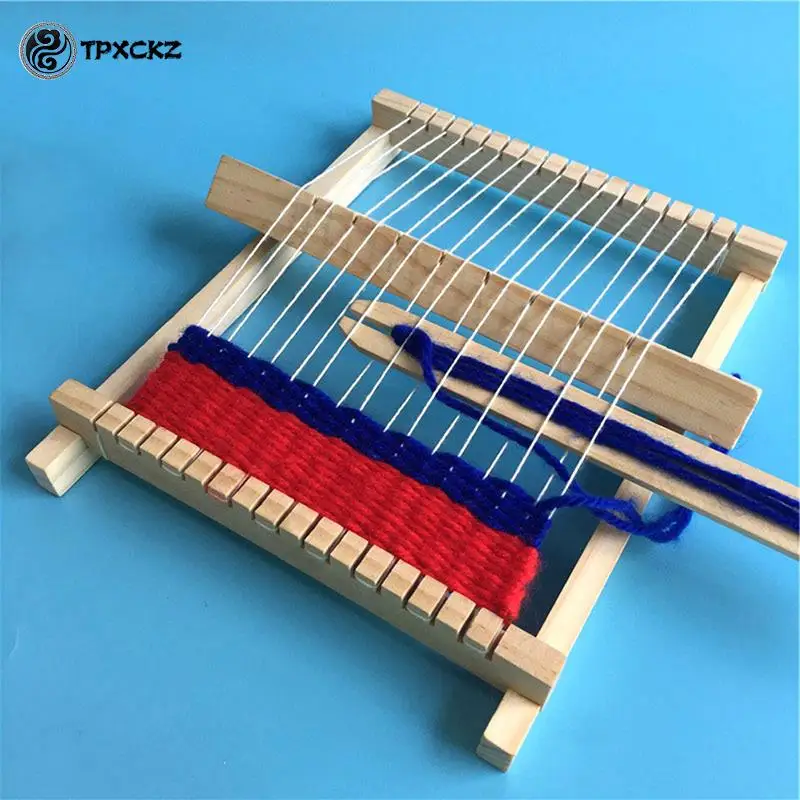 

1Pc Knitting Loom Mini DIY Traditional Wooden Weaving Toy Loom Handmade Knitting Machine With Accessories For Kids Children