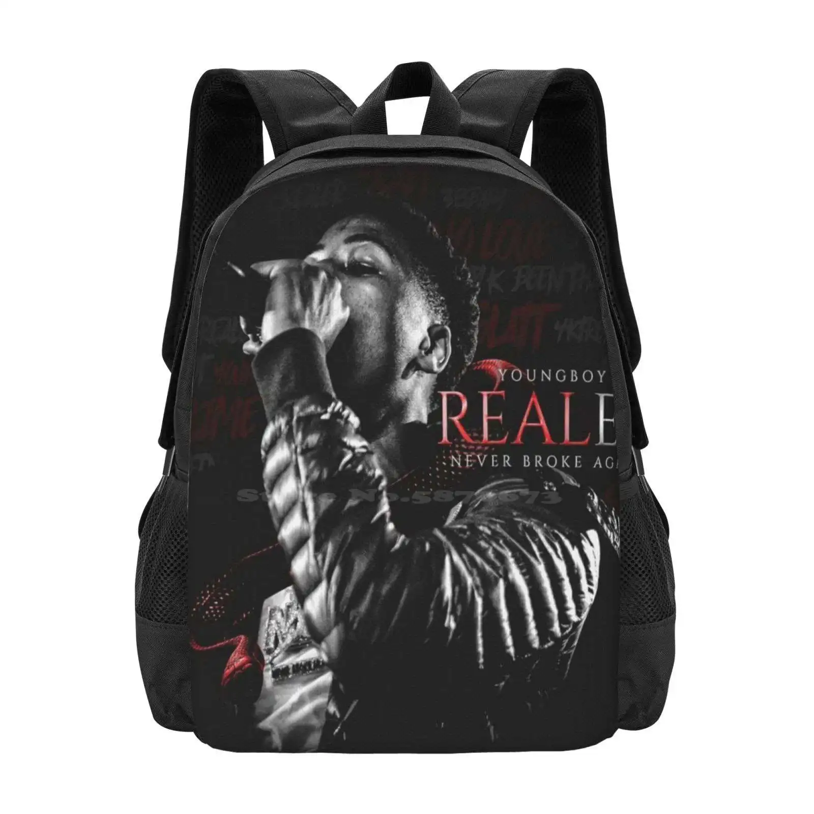 Youngboy Never Broke Again-Realer Hot Sale Backpack Fashion Bags Never Broke Again Youngboy Realer Trap Music Album Ep Mixtape