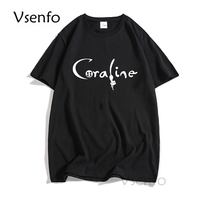 

Coraline T-shirt Women Vintage Retro Casual Cotton Short Sleeve Movie T Shirts Woman Men O-neck Tee Shirt Oversize Tops female