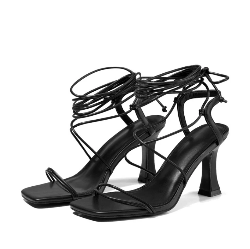

Summer Fashion Ankle Strap High-Heeled Sandals Roman Style Women Thin Heel Open Toe High-Heeled Shoes Ladies Wedding Party Shoes