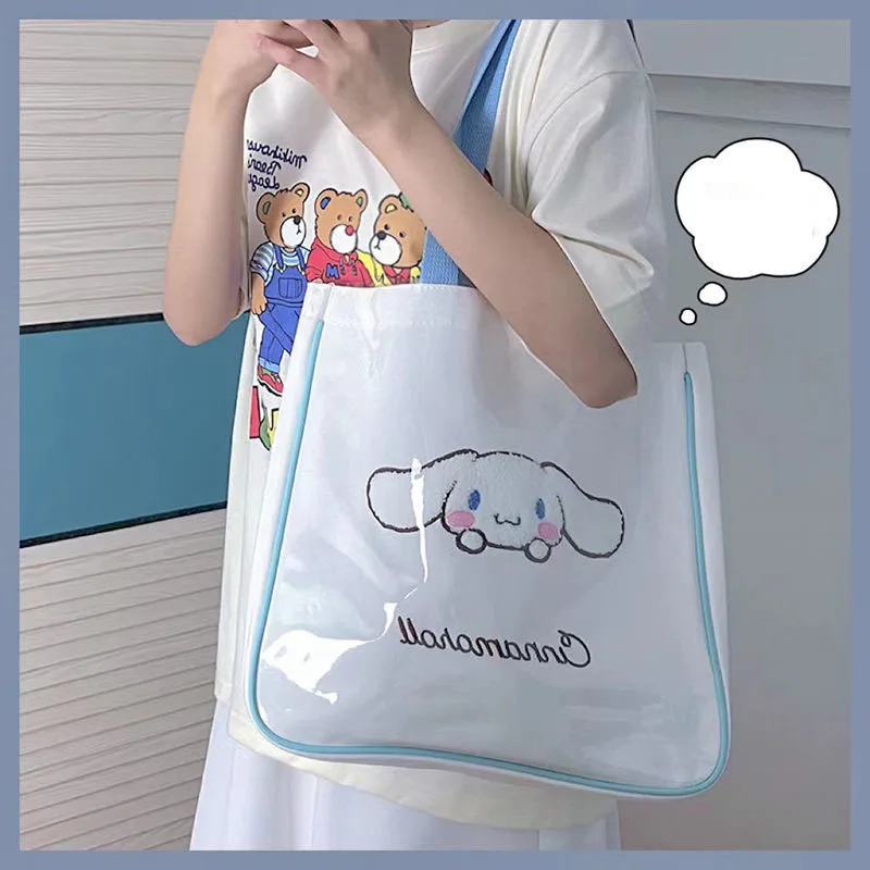 

Kawaii Sanrio Canvas Bag Cute Hellokittys Kuromi My Melody Cinnamoroll Cartoon Large Capacity Shoulder Bag Toy for Girls Gift