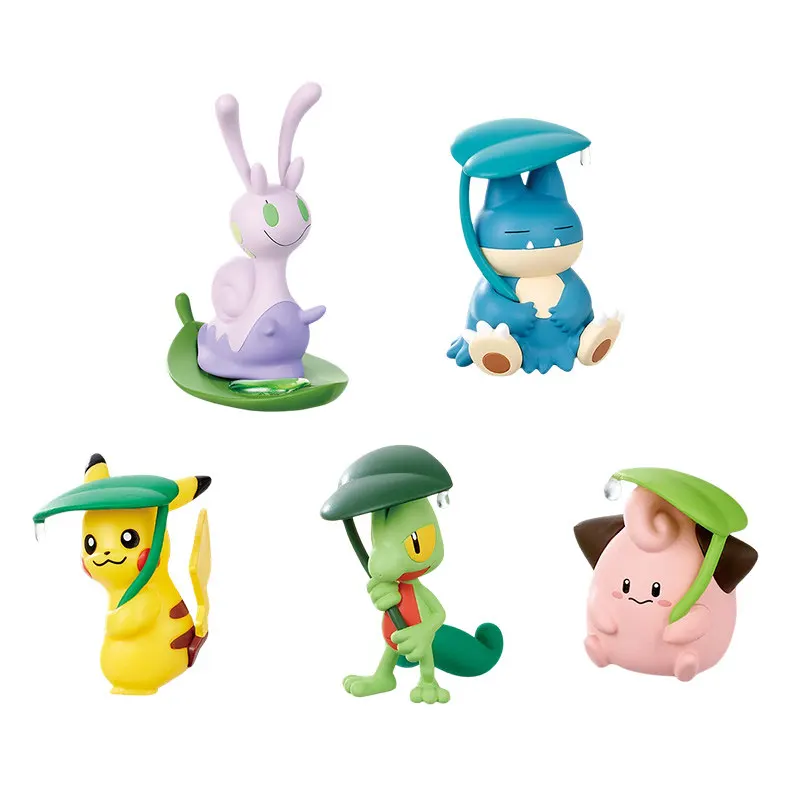 Фото Коллекционная фигурка-игрушка в капсуле Takara Tomy Pokemon: Пикачу, Снорлакс, Клеффа, Гуми, Трикко — укрытие от дождя, декор для рабочего стола №5
