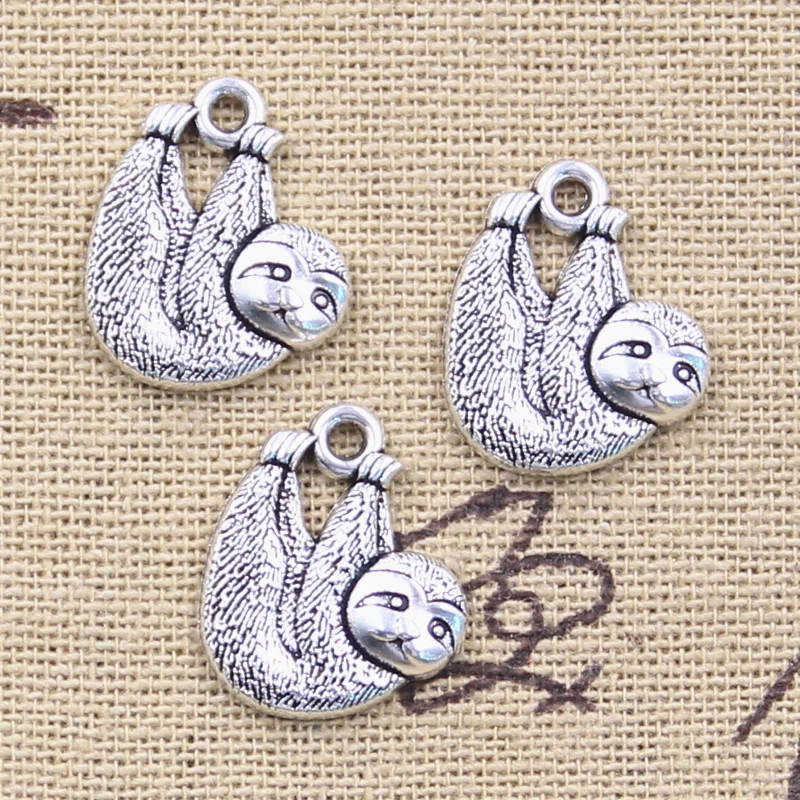 15pcs Charms Sloth Koala Bear 18x15mm Antique Silver Color Pendants Making DIY Handmade Tibetan Finding Jewelry