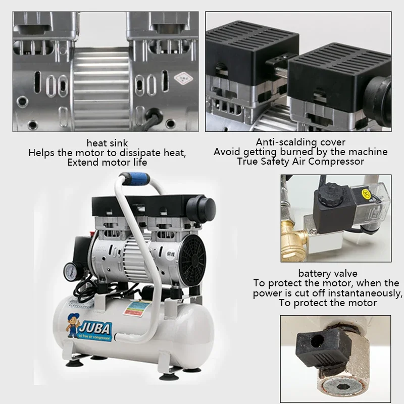 Воздушный компрессор Деревообработка 8л 9л насос Безмасляный бесшумный декор