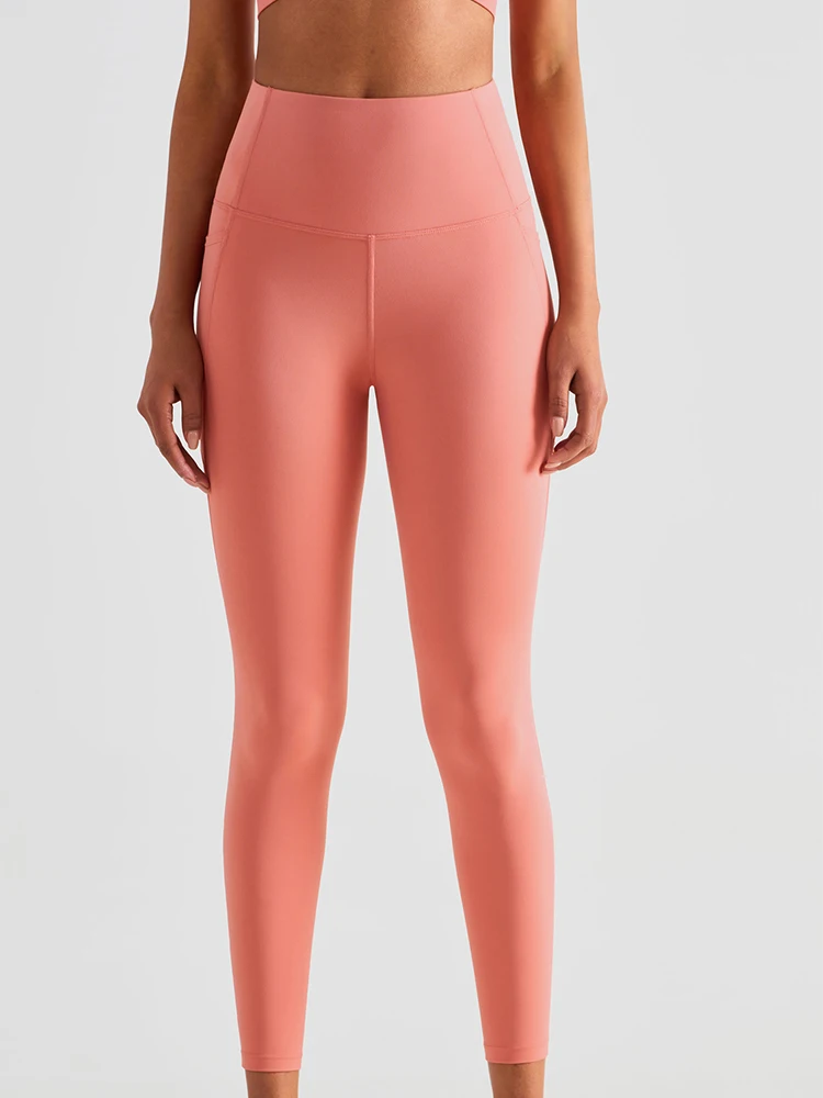 

CHRLEISURE Side Pockets Sports Yoga Pants Seamless Women Workout Leggings Naked Feeling Push Up Tights Gym Stretchy Pants