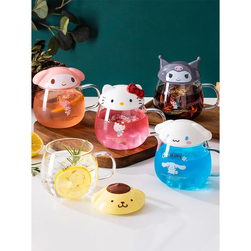 7 3 см милый HelloKt Cinnamoroll мультяшный стеклянный стакан для питья с крышкой ложкой