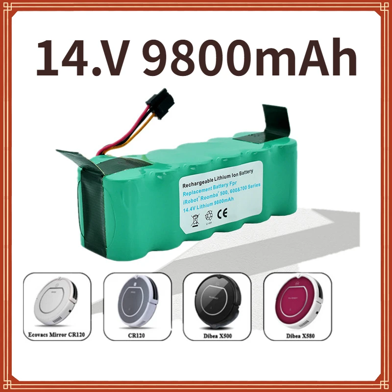 

High Capacity NI-MH Rechargeable Battery for Haier T322/Panda X500/Ecovacs Mirror CR120/Robot Vacuum Cleaner - 14.4V 6800mAh