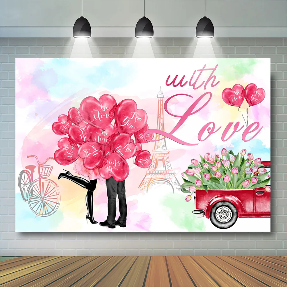 

Mocsicka фон для свидания на День святого Валентина реквизит для вечеривечерние Эйфелева башня роза романтический красный фон для помолвки укр...