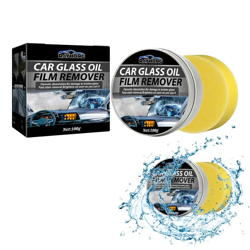 

Glass Oil Film Removing Paste Glass Stripper Water Spot Remover Car Windshield Oil Film Cleaner Window Front Windshield Agent