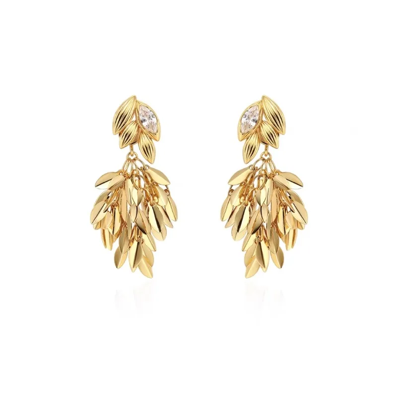 

Timeless Wonder Fancy Zircon Geo Tassel Stud Earrings for Women Designer Jewelry Goth Runway Gift Rare Top Cute Korean 4426