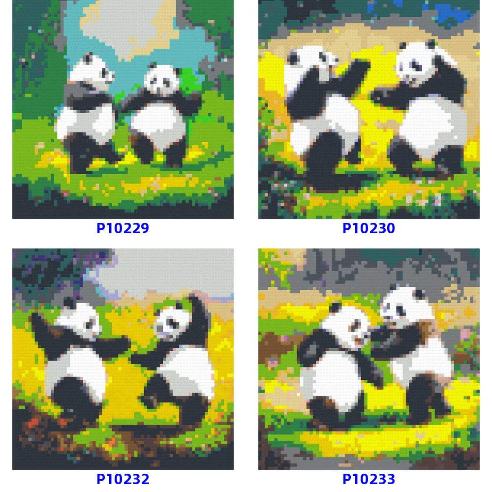 

Building Block Painting Animals Cute Panda Mosaic Pixel Art Support Diy Girls Unique Gifts Photo Custom Cartoon Home Decoration