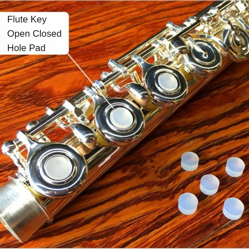 

Flute Key Sound Hole Opening and Closing Pad Silicone White Parts & Accessories 20PCs/Sets
