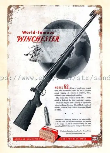 1949 Winchester винтовка боеприпасы металлический жестяной знак настенные подвески для
