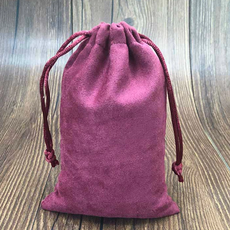 

Velvet Gift Bags Packaging Jewelry Cosmeitc Makeup Wedding Party Candy Storage Sachet Suede Drawstring Pouch Sack Print Logo 50P