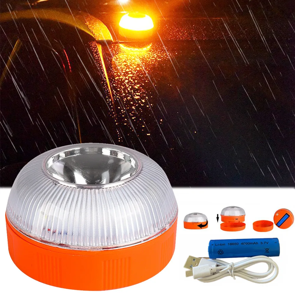 Car Warning Light Emergency Strobe Light Help Flash Road Flares Police Led Beacon Rechargeable Emergency Lamp Magnetic Stop Sign