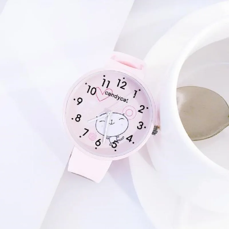 

hot sale style watch women watches pink student watch simple candy silicone strap relogio feminino