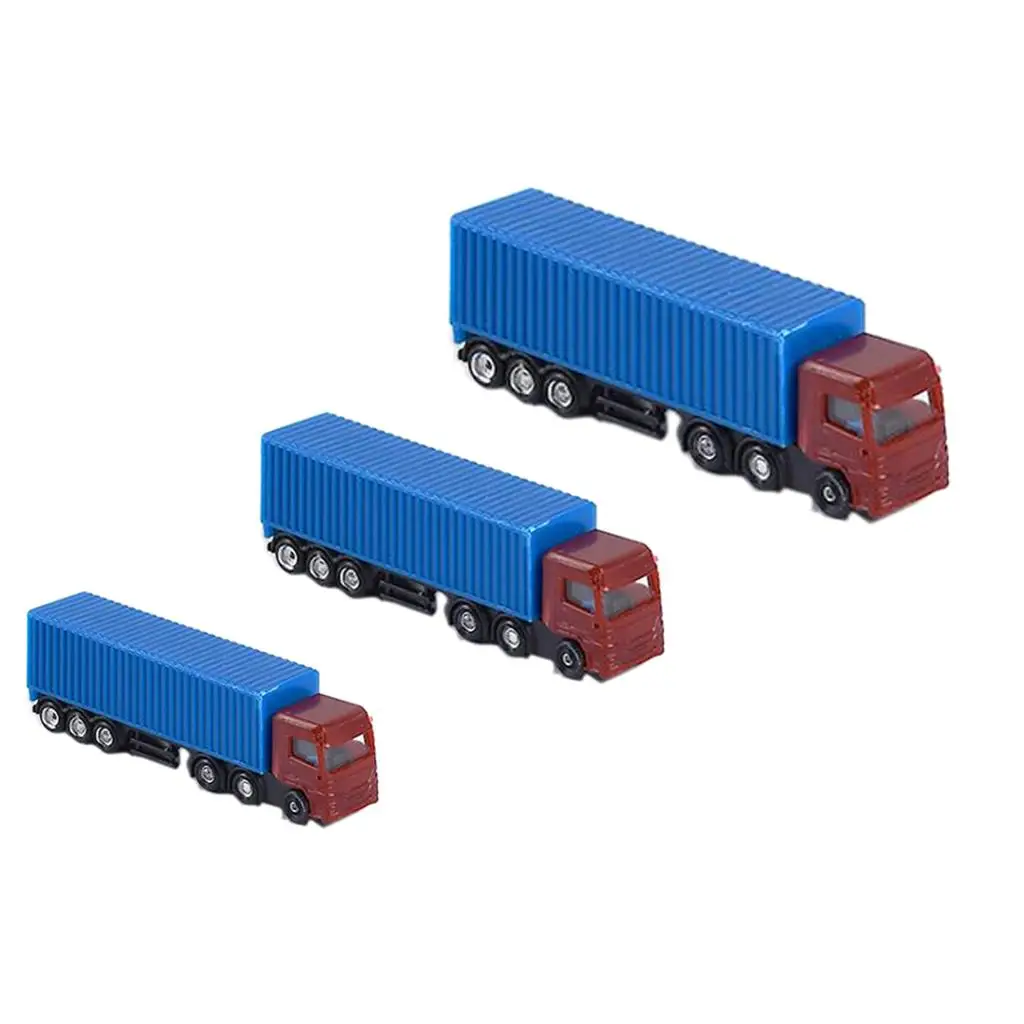 

Mini Model Painted Container Truck 1:100 Scale Parking Scenery Street Layout, Pack of 5