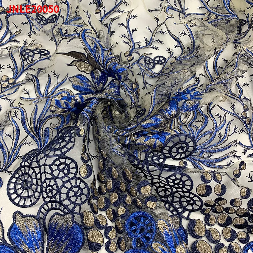 

2022 New African Lace Fabrics Fashion Tulle Quality ​Nigerian Net Cloth ​For Bride Women Wedding Party Dress JNLE20050