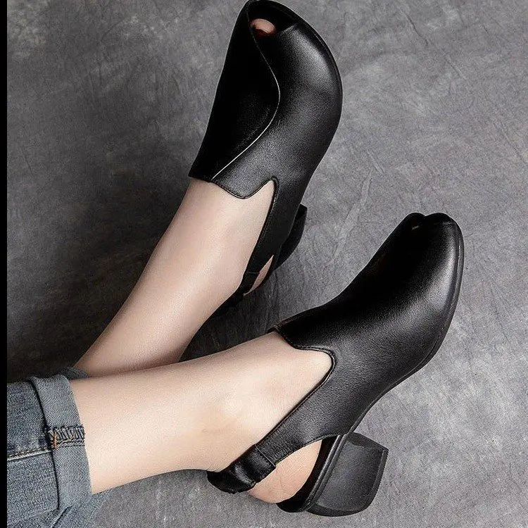 

Сандалии Женские однотонные на платформе, повседневные босоножки на высоком устойчивом каблуке, удобные Босоножки с открытым носком