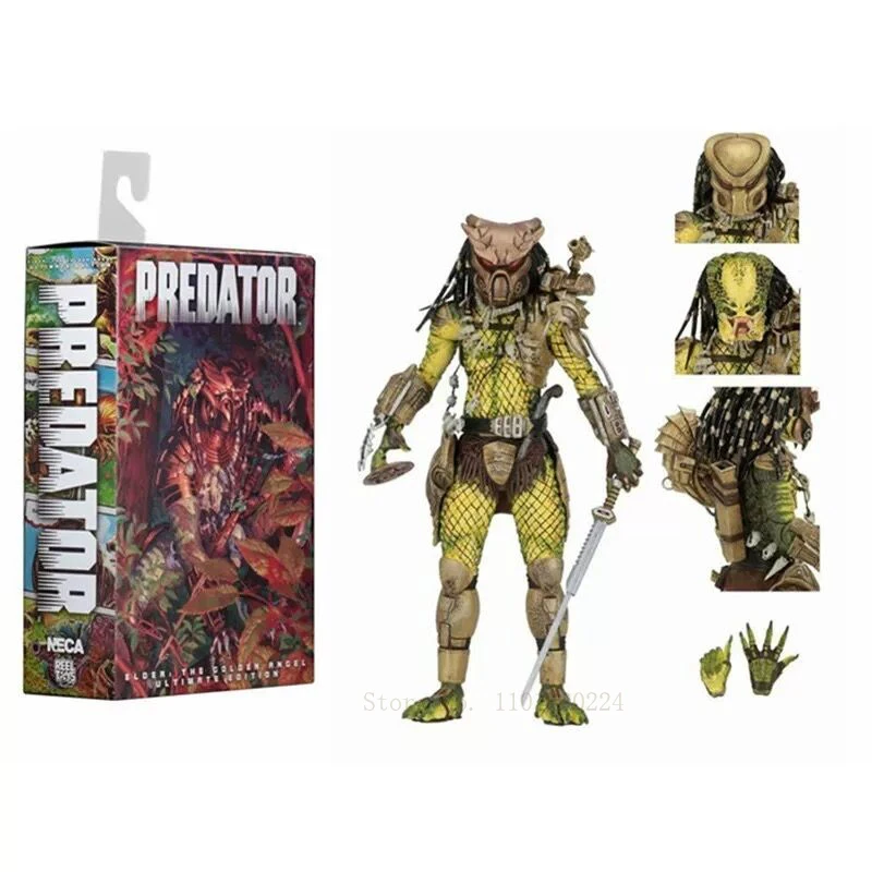 

COOL NECA PREDATOR Golden Ultimate Jungle Hunter Jungle Demon Concrete Clan Leader PVC Action Figure Toy Collectible Model Doll