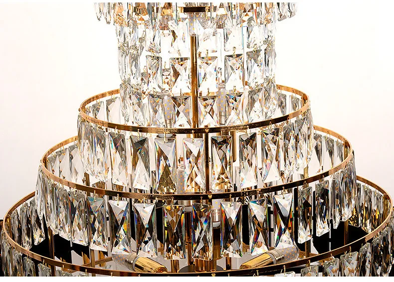 Светодиодная Люстра для столовой гостиной спальни золотые хрустальные