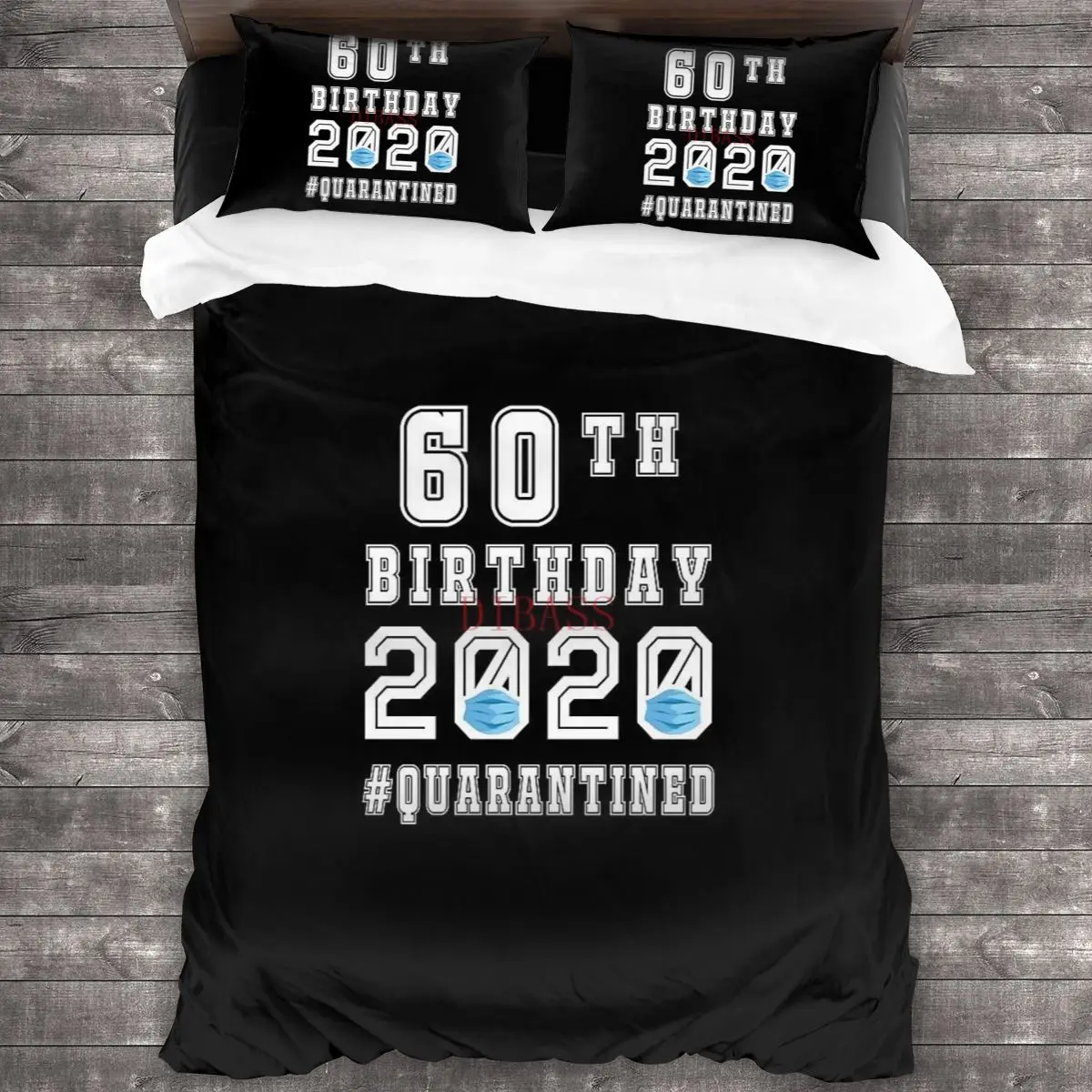 

Its My 60th Birthday 2020 Quarantined Social Soft Microfiber Comforter Set with 2 Pillowcase Quilt Cover With Zipper Closure