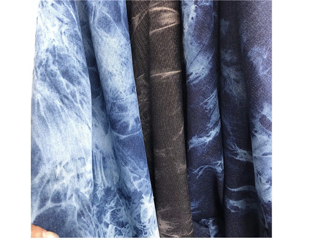 Вареная хлопчатобумажная джинсовая ткань трендовая плотная для брюк багажа