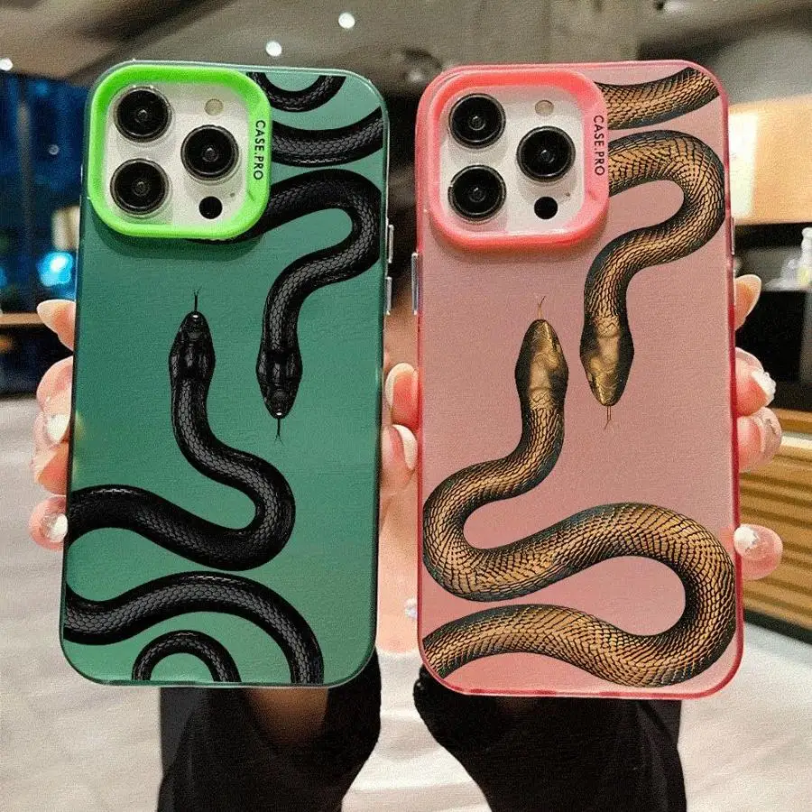 Чехол для телефона Snake Rose Skull Blvck Apple iPhone 16 11 13 15 12 14 Pro Max Plus Coque Cover