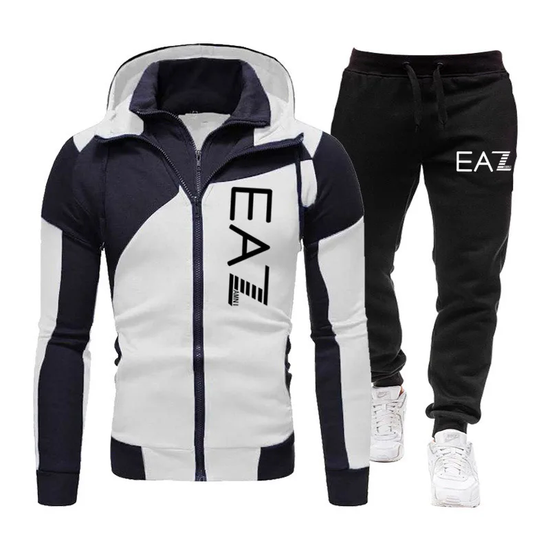 

Autumn Winter Mens Sportswear Zipper Jacket Hoodies+Pants 2 Piece Set Man Casual Jogging Fitness Tracksuits Suit Men's Clothing