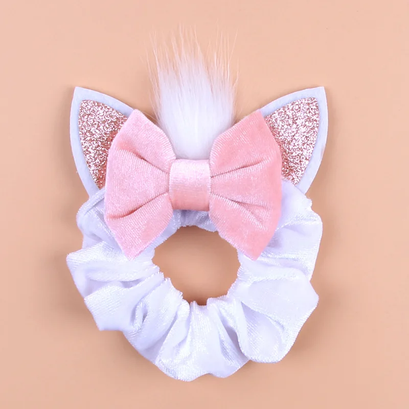 

Girl Big Bow Hairband Cute Cat Ear Hair Bow Women Velvet Scrunchies DIY Hair Accessories For Girl Waist Hair Bands Headwear