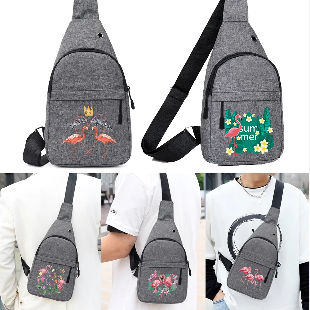 Handy Packs Banana Chest Bag Female Crossbody Shoulder Bag Flamingo Printed Purse Pouch