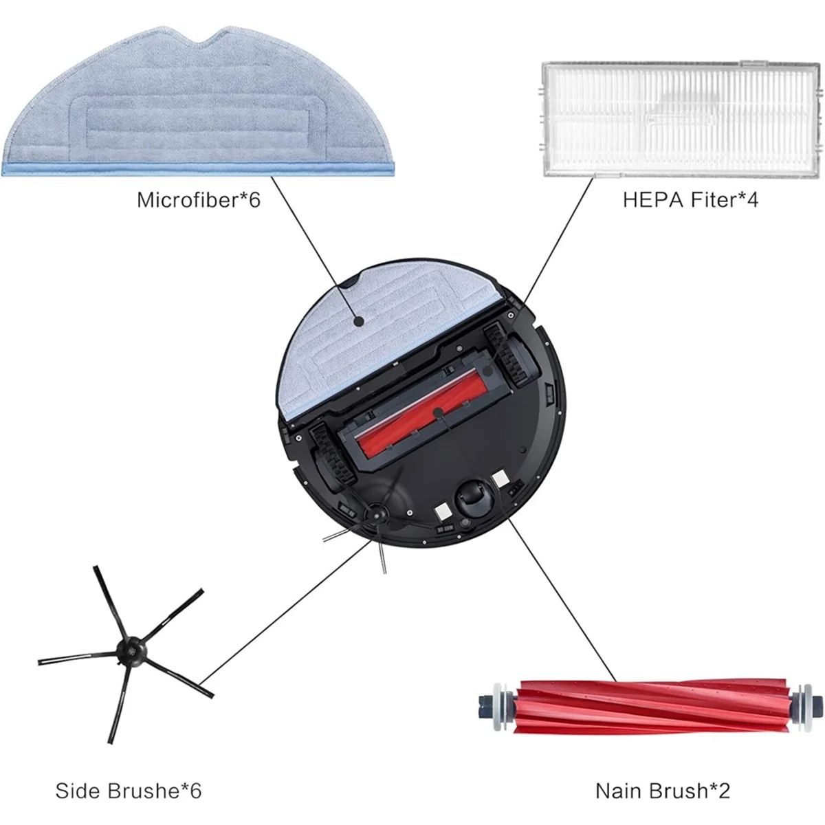 Швабры с боковой щеткой для пылесоса Xiaomi Roborock S7 + Plus MaxV Pro Ultra T7 T7S Mian