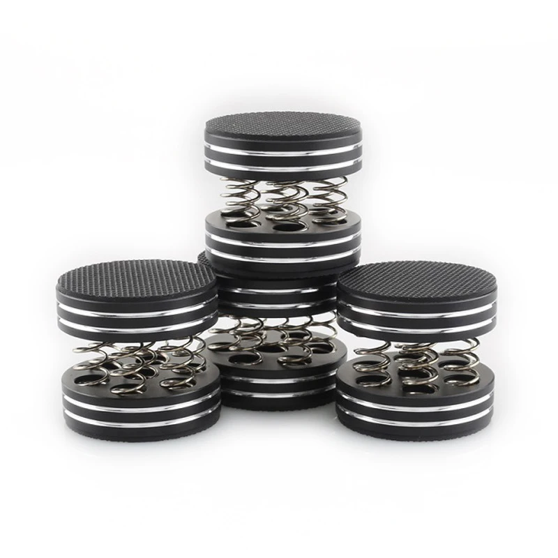 

4pcs HIFI Audio Stand Feet Speaker Spike One Gift Box Solid Steel Audiophile Shock Spikes Spring Damping Pad