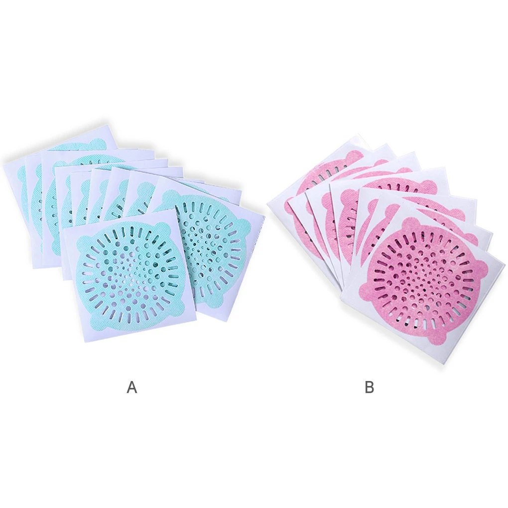 

10Pcs Hair Catcher Anti-blocking Portable Floor Drain Sticker Waste Sink Stopper Outfall Strainer Kitchen Shower Pink