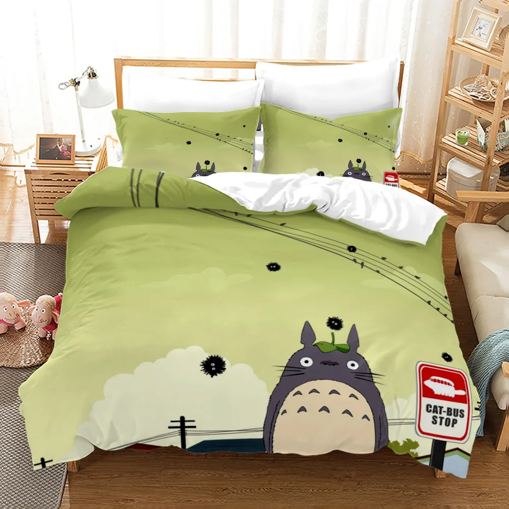 

Anime Gift Cartoon My Neighbor Totoro Duvet Cover Sets Home Decor Twin Single Queen King Size Bedding Set