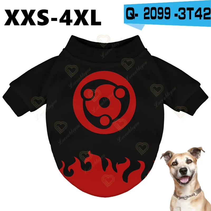 Naruto Cosplay Dog Clothes Bulldog Pet Clothes Hoodie Suitable for Small and Medium Dog Pullover Puppy Outfit Size XXS-4XL