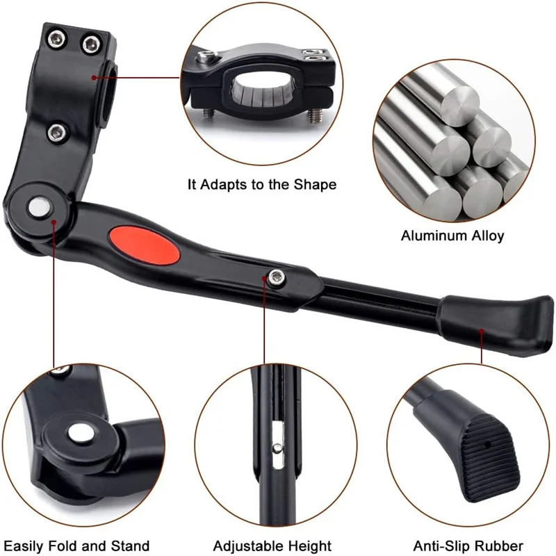 Регулируемая подставка для велосипеда алюминиевая задняя боковая 22-27 дюймов