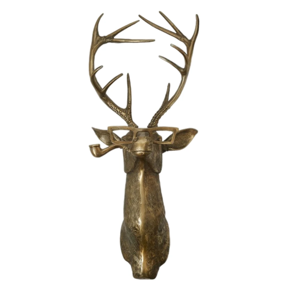 

1PCS Artificial Deer Head Antlers Wall Decor Deer Head Wall Mount Geometric Stag Animal Head Wall Hanging Decoration