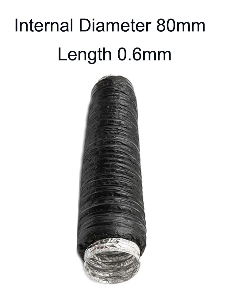 

1 шт., 80 мм ~ 300 мм, глушитель, трубка из алюминиевой фольги, 0,6 метра, алюминиевая трубка из ПВХ, вентиляционная труба, шланг, гибкая выхлопная труба