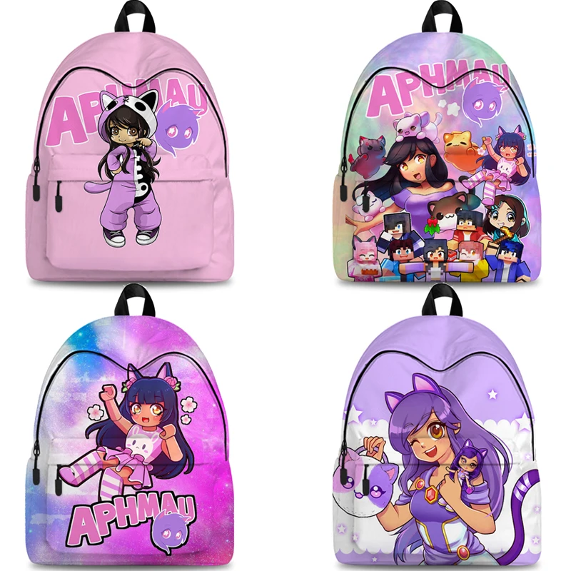 

Game Aphmau School Bags Children's Backpack Boy Girls Fashion Bookbag Casual Women Rucksack Aphmau Bag Teenager Laptop Backpacks