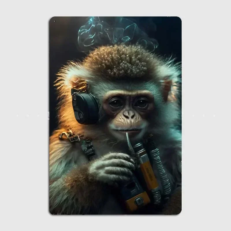 Металлическая табличка &quotМеланхолическая обезьяна&quot