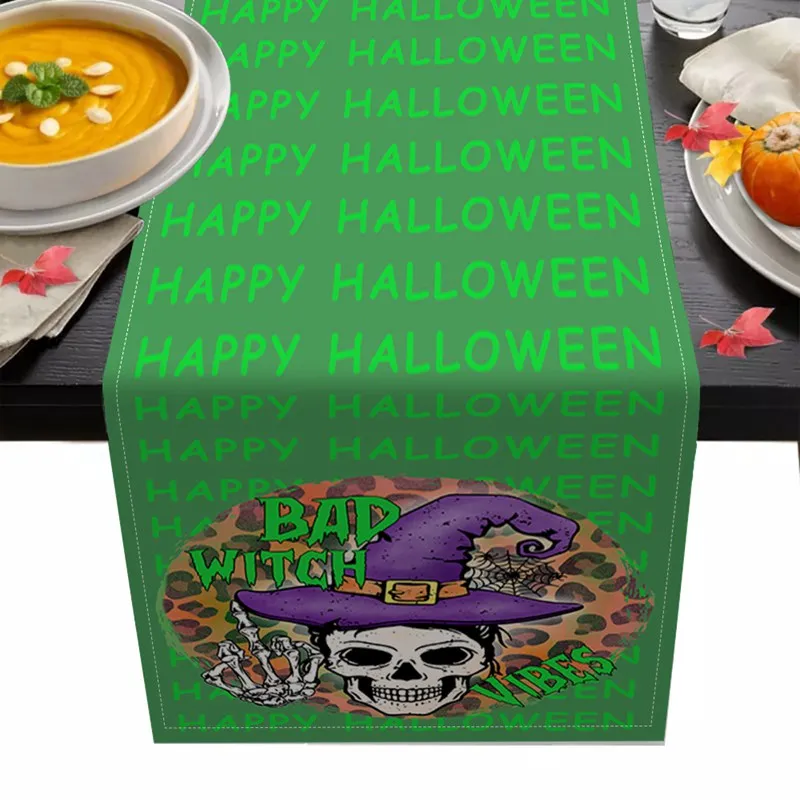 

Skeleton Halloween PNG Bundle Table Runner Home Party Decoration Anti-stain Tablecloths Kitchen Dining Room Rectangle Table Flag
