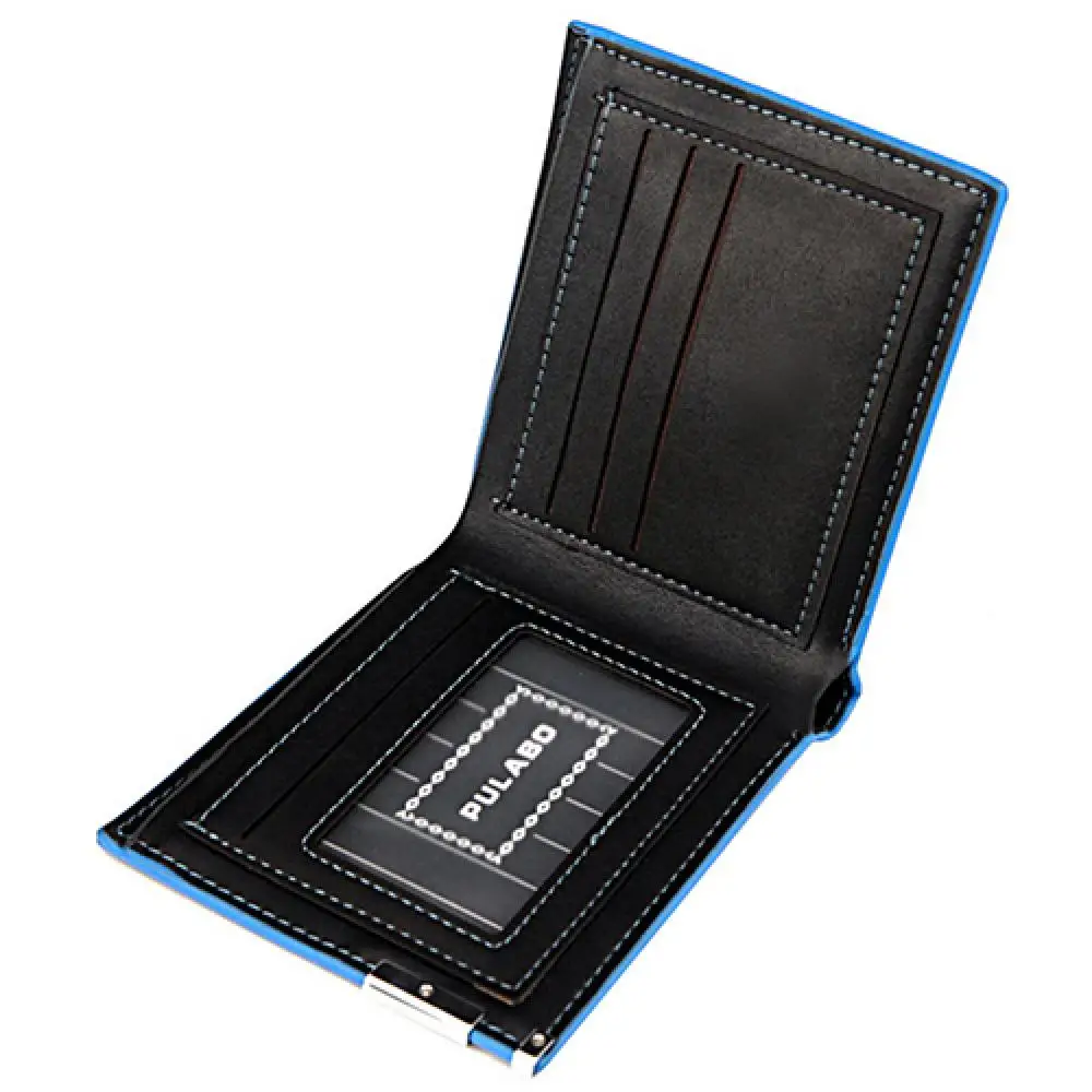

Sequined Men Business Iron Corner Faux Leather Card Holder Purse Bifold Money Clip Wallet
