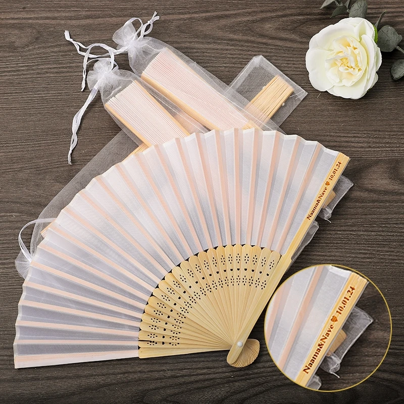 

Персонализированный складной шелковый веер