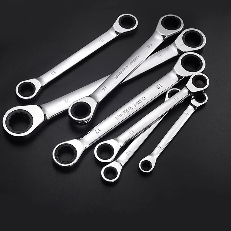 Набор гаечных ключей с трещоткой набор двойной головкой из хромованадиевой