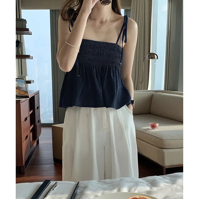 

Y2k Corset Top Women Summer Clothes Denim Casual Sleeveless Camisole Open Sexy Crop Tops T Shirt Fashion Camisole 2022